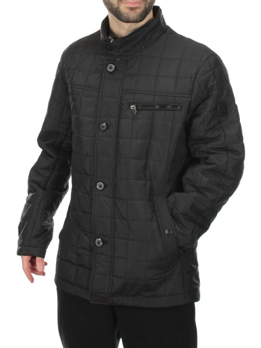 1561 BLACK Куртка мужская демисезонная (70 гр. холлофайбер)