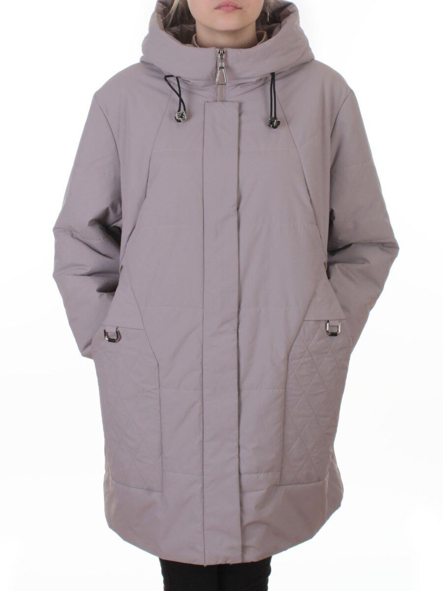 B-617 PINK/GREY Куртка демисезонная женская (100 гр. холлофайбер)