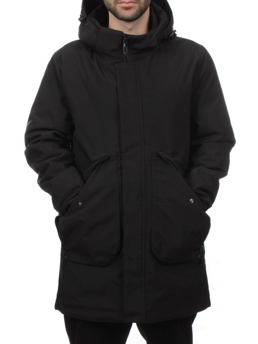 2180 BLACK Куртка мужская зимняя облегченная (130 гр. холлофайбер)