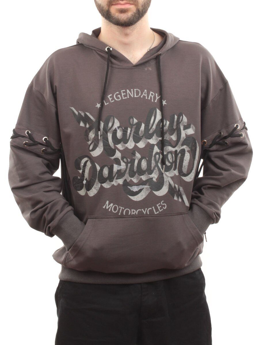 11031 GRAY Толстовка мужская (75% хлопок, 20% полиэстер, 5% спандекс)