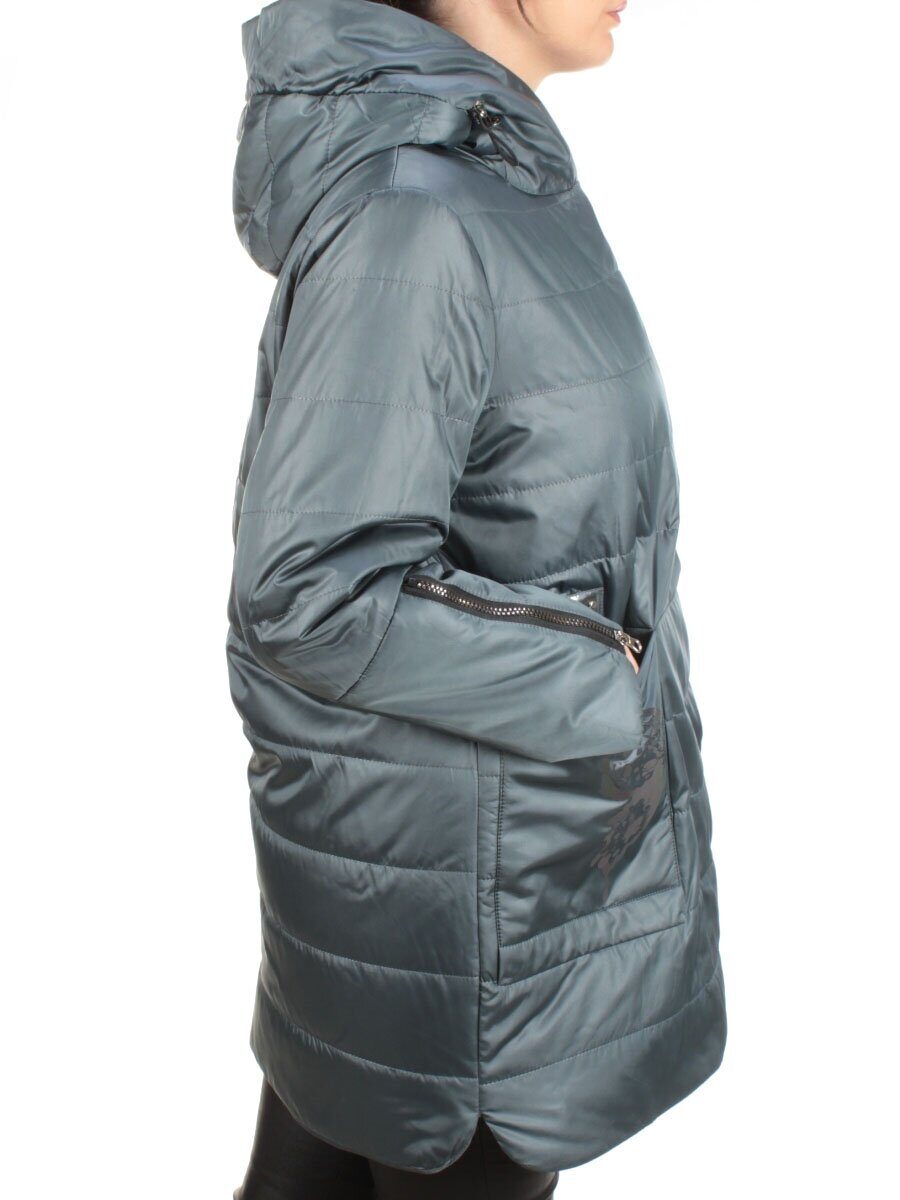 ZW-2181-C GRAY/GREEN Куртка демисезонная женская BLACK LEOPARD (100 гр.синтепона)