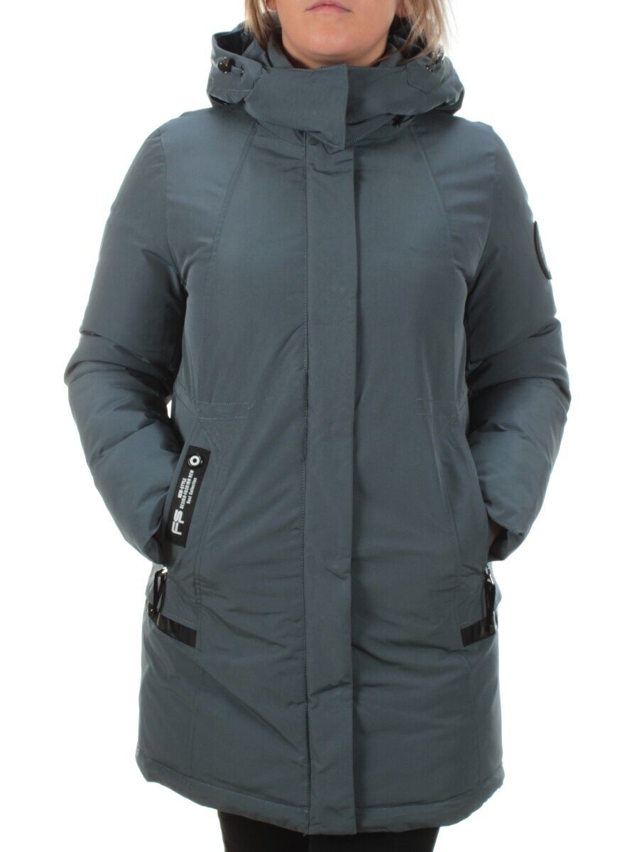 M2007 GRAY/BLUE Пальто зимнее женское MARIA