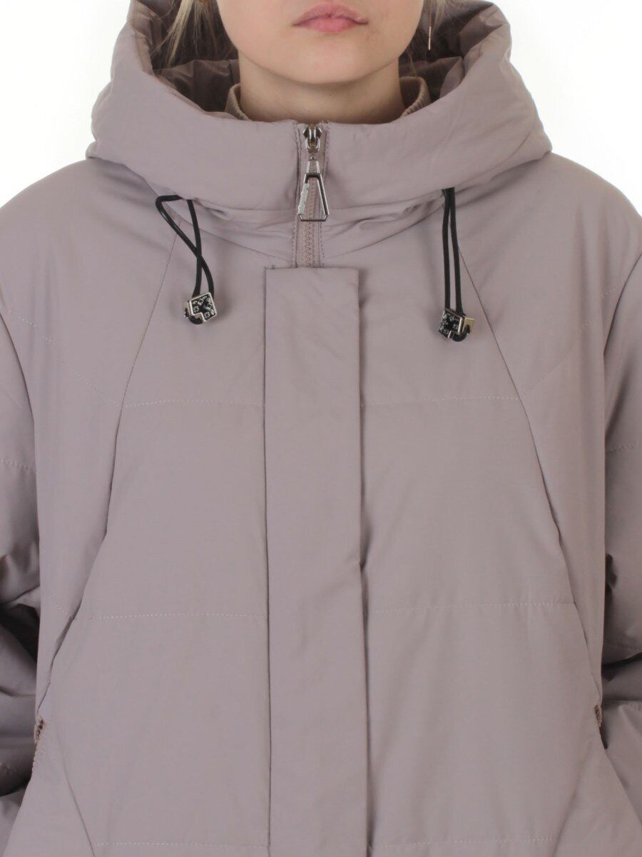 B-617 PINK/GREY Куртка демисезонная женская (100 гр. холлофайбер)