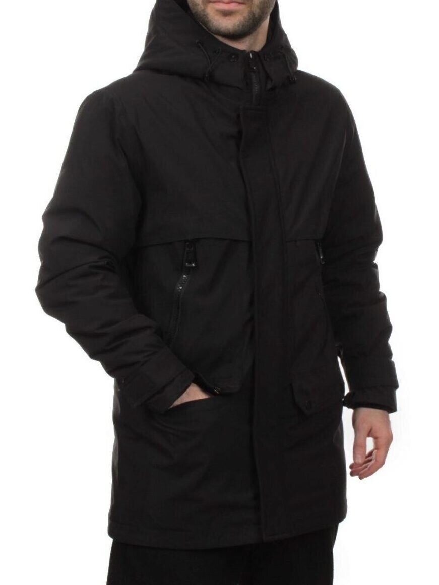 8891 BLACK Куртка мужская зимняя облегченная (130 гр. холлофайбер)