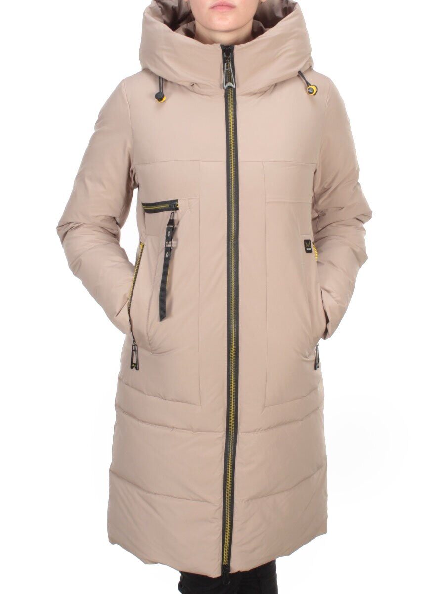 888 BEIGE Пальто зимнее женское VINVELLA (200 гр. холлофайбер)