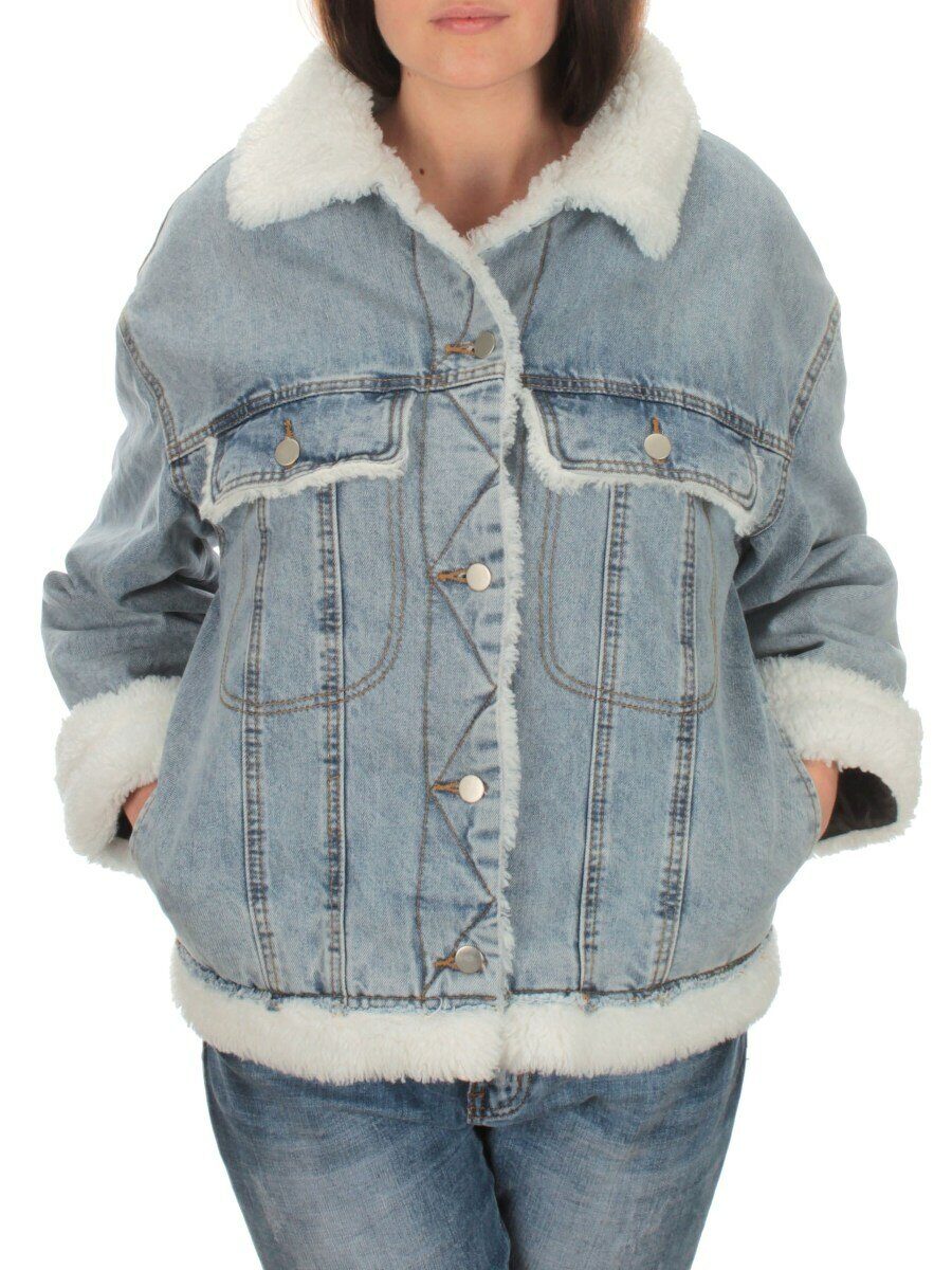626420056008A61803 BLUE Куртка джинсовая женская, утепленная (77.6% хлопок, 22.4% полиэстер)