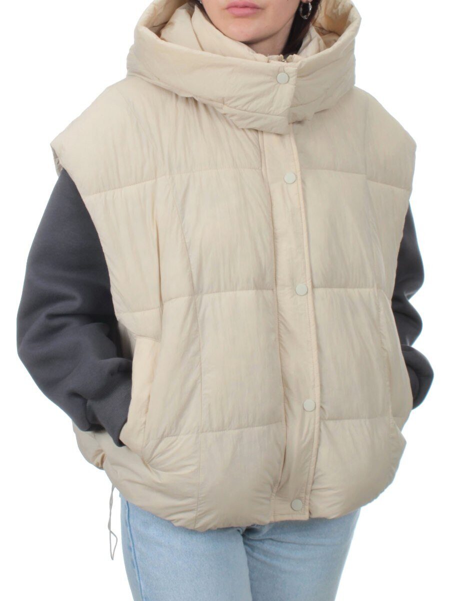 24001 BEIGE Жилет утепленный женский (100 гр. холоффайбер)