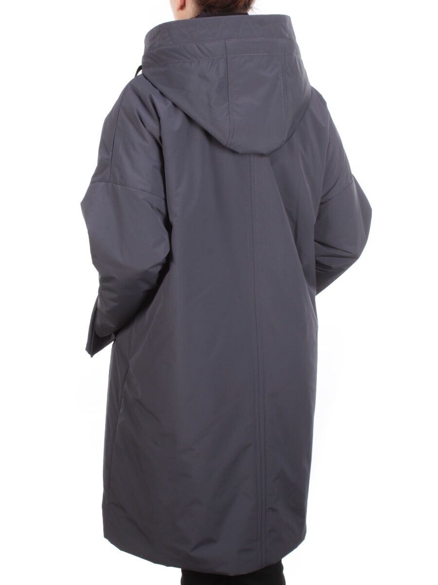 ZW-2306-C GRAY/PURPLE Пальто демисезонное женское (100 гр. синтепон) BLACK LEOPARD