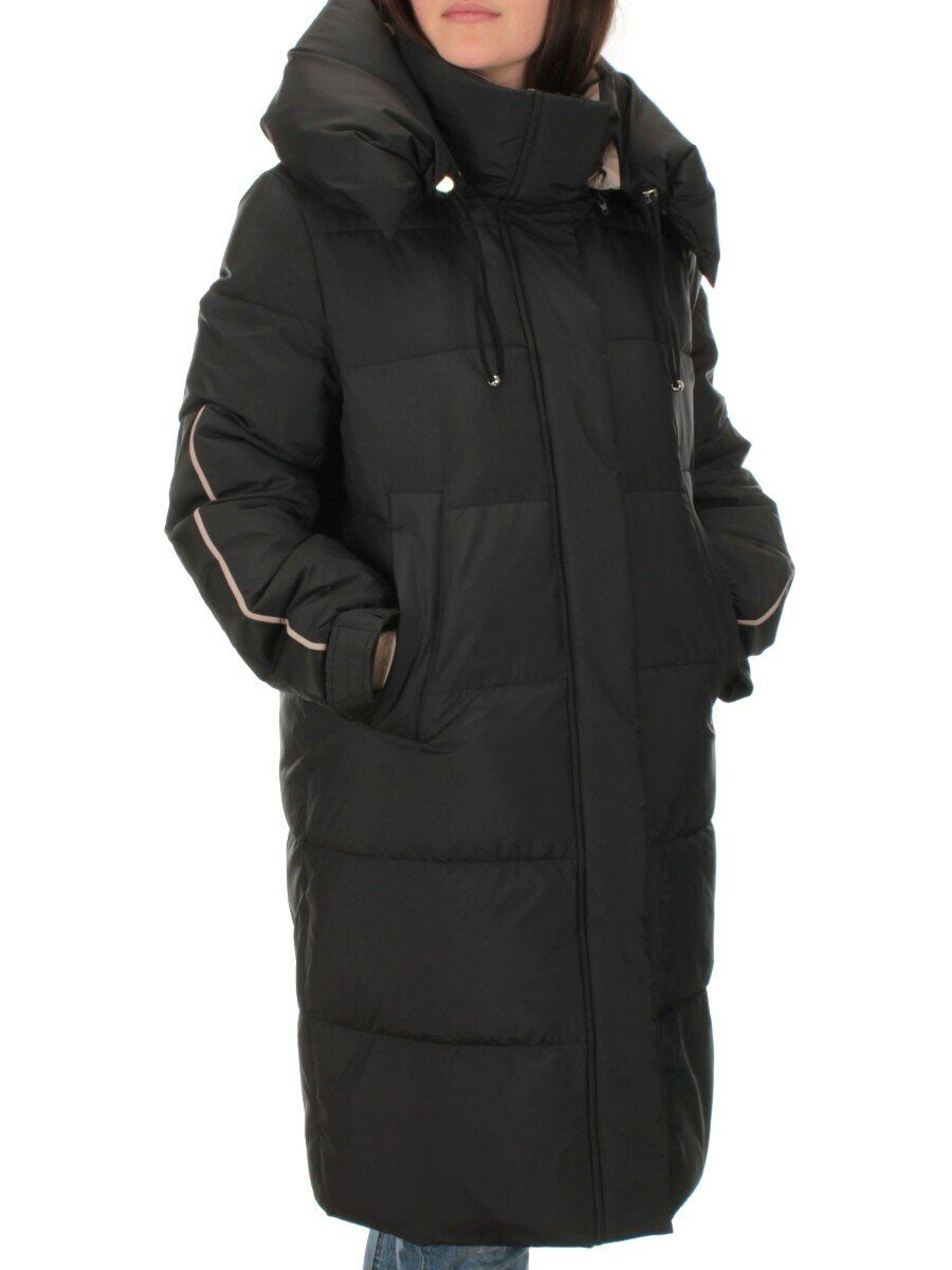 2098 BLACK Пальто зимнее женское (200 гр .холлофайбер)