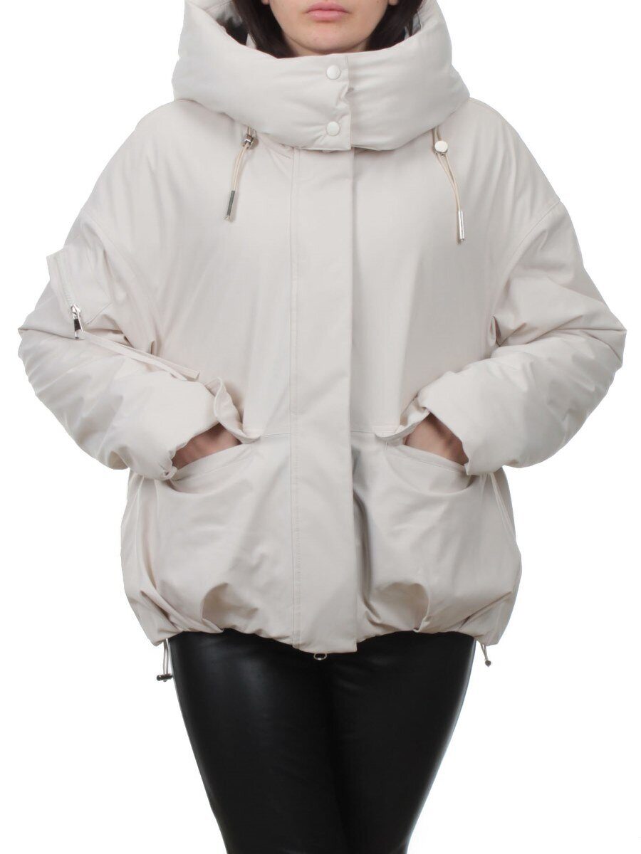 H24-816 LT. BEIGE Куртка зимняя женская (150 гр. холлофайбер)