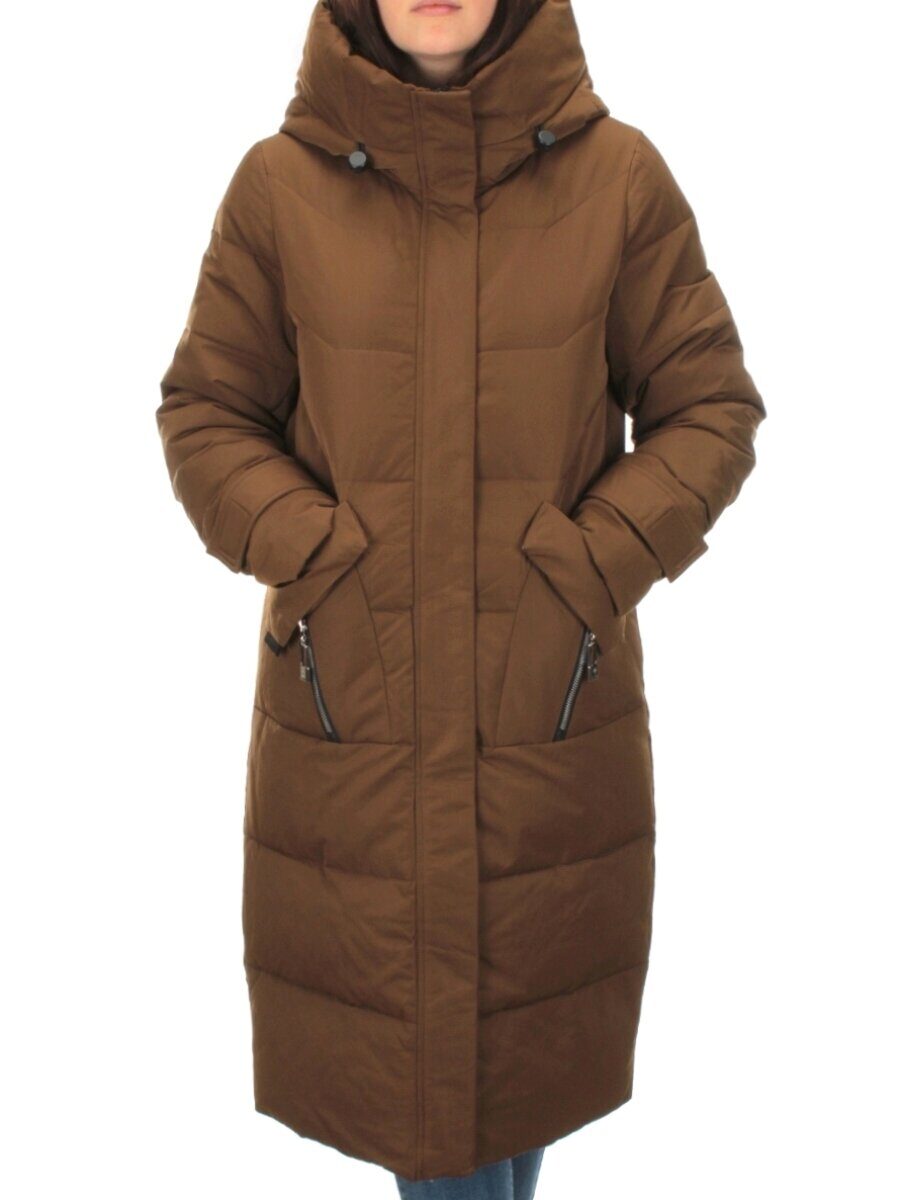 M-2253 BROWN Пальто зимнее женское MEAJIATEER (био-пух)