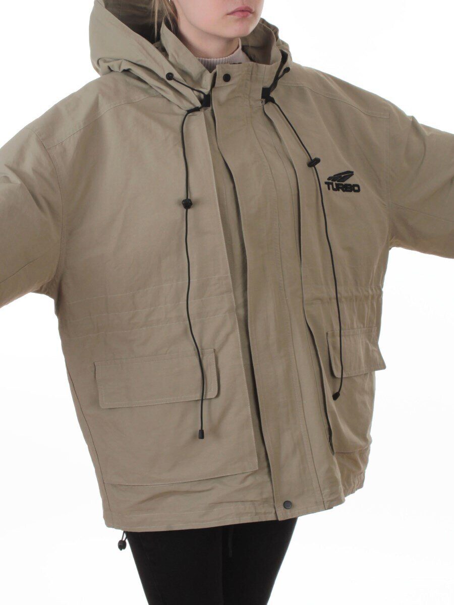 3096 GREY/GREEN Куртка демисезонная женская (100 гр. холлофайбер)