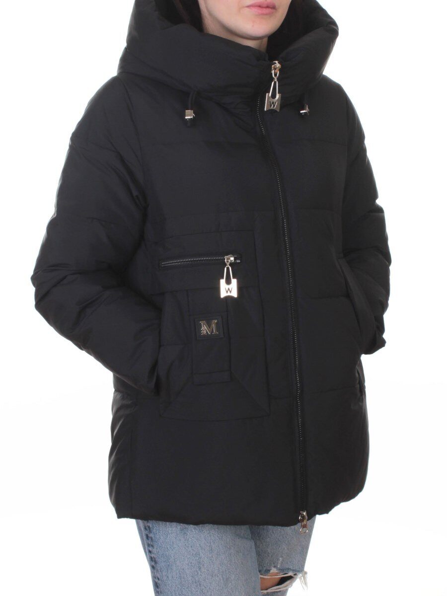 M-M07 BLACK Куртка зимняя женская (150 гр. холлофайбер)