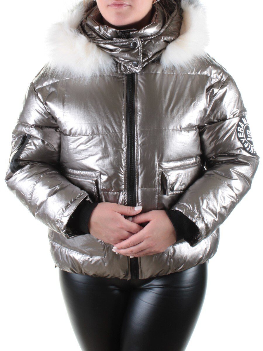 1839 BROWN/SILVER Куртка демисезонная женская LeiBaiYi