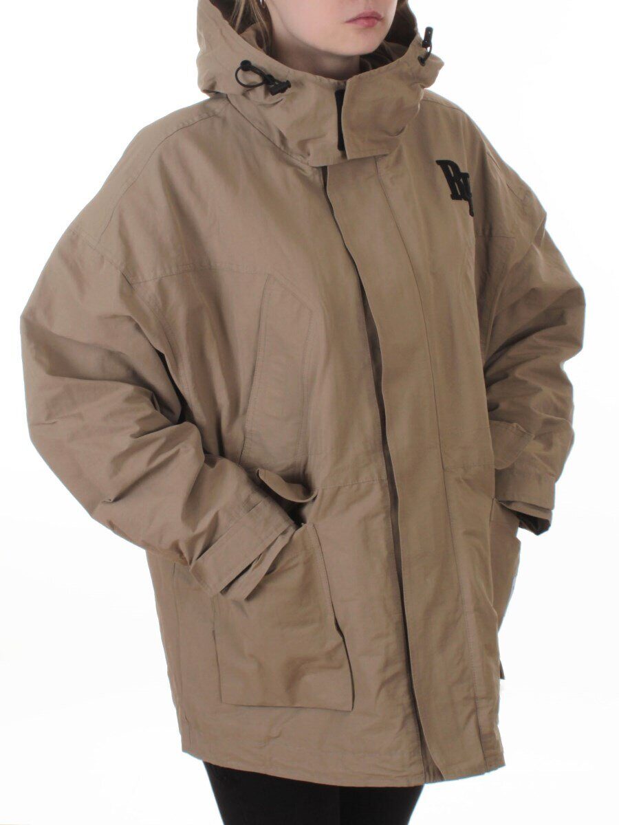 3097 DK. BEIGE Куртка демисезонная женская (100 гр. холлофайбер)