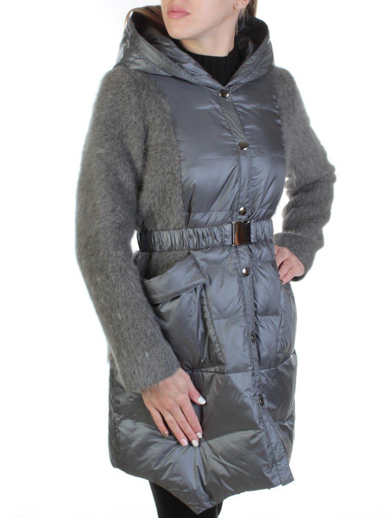 Z1888 DK. GRAY Пальто женское демисезонное (100 гр. синтепон)