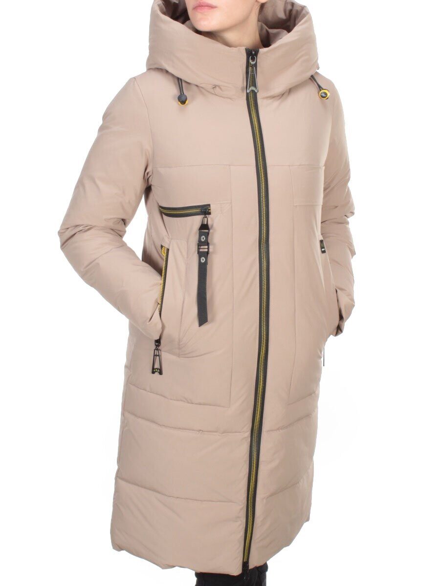 888 BEIGE Пальто зимнее женское VINVELLA (200 гр. холлофайбер)