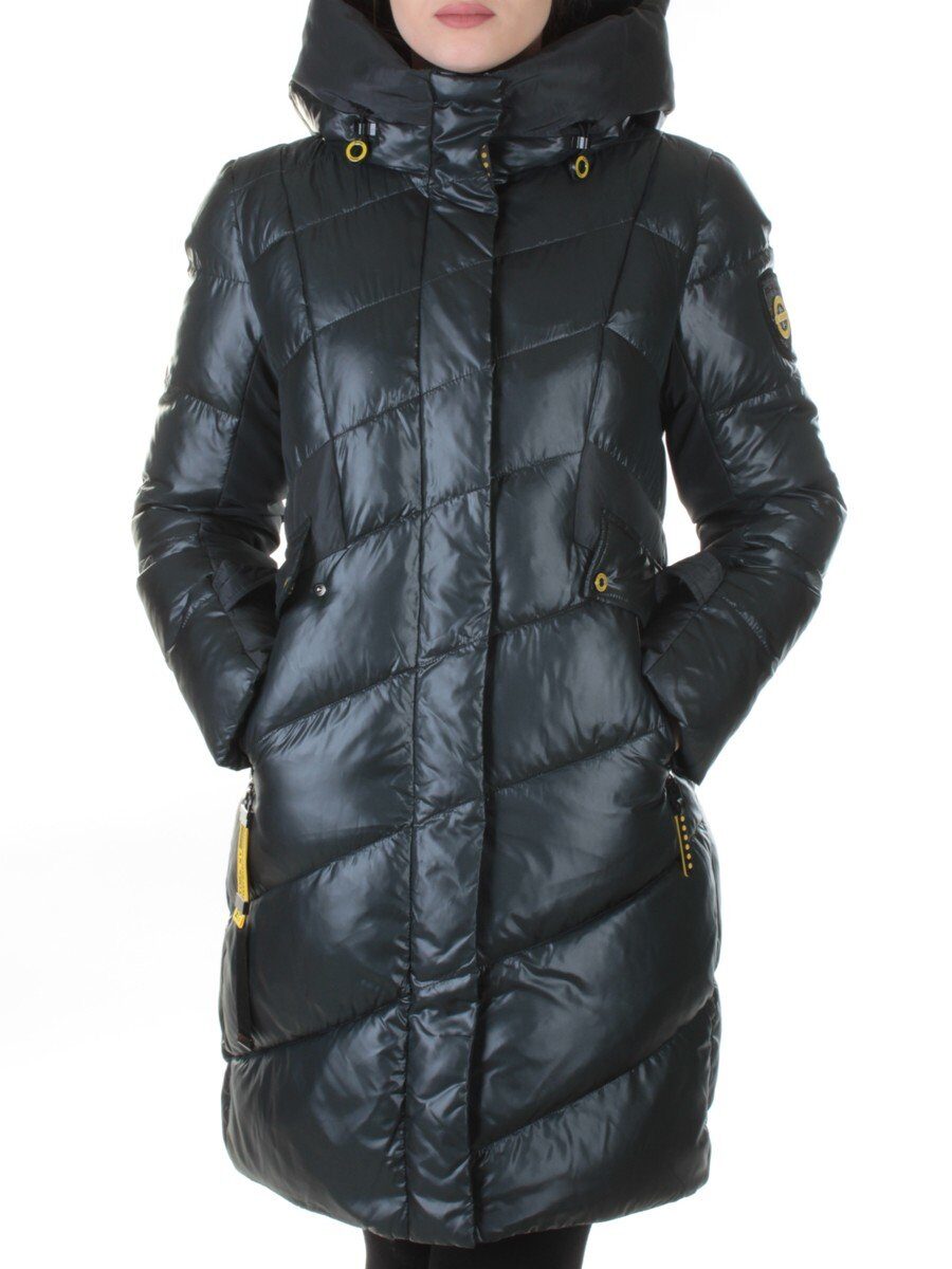 887 DK. GREEN Пальто женское зимнее HaiLuoZi (200 гр. холлофайбер)