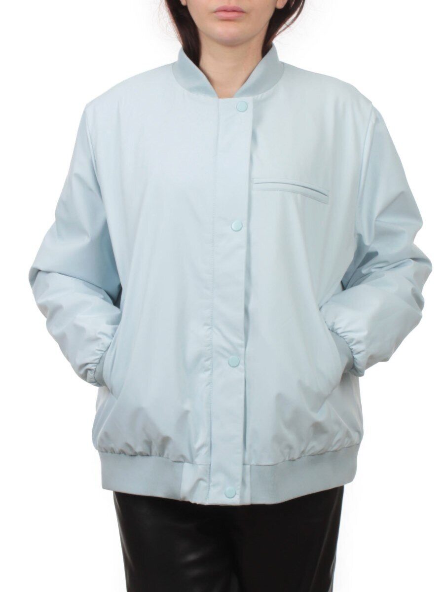 H24-608 LT. BLUE Куртка бомбер демисезонная женская (100 гр. синтепон)