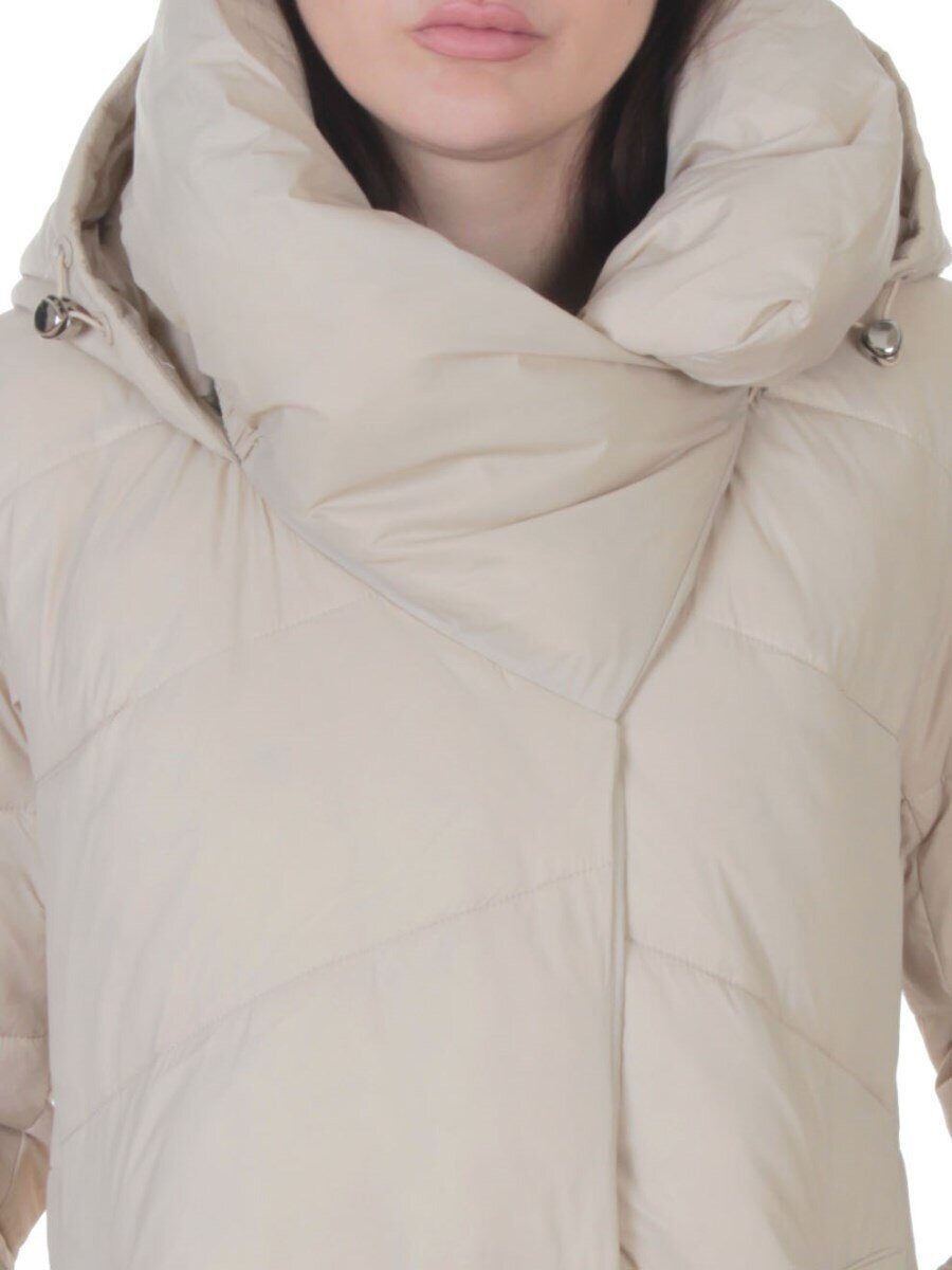 3067 BEIGE Пальто пуховое женское (утиный пух)
