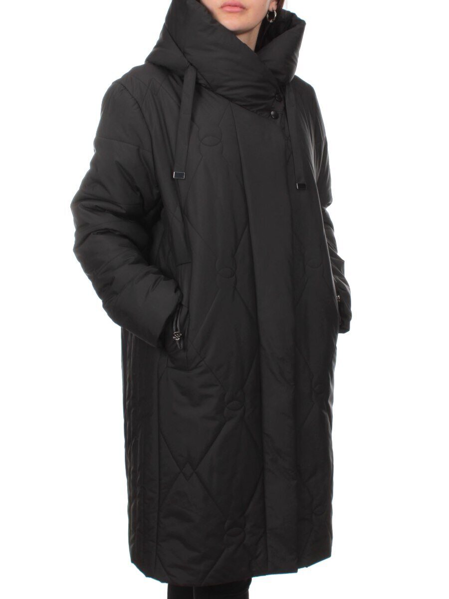 1119 BLACK Пальто зимнее облегченное женское (холлофайбер 150 гр.)