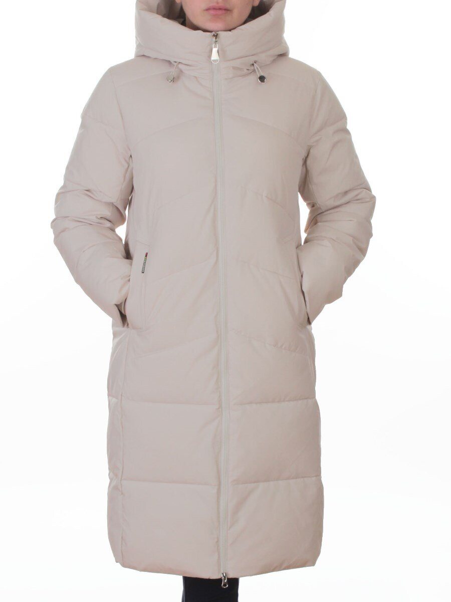 2365 BEIGE Пальто зимнее женское (200 гр. холлофайбер)