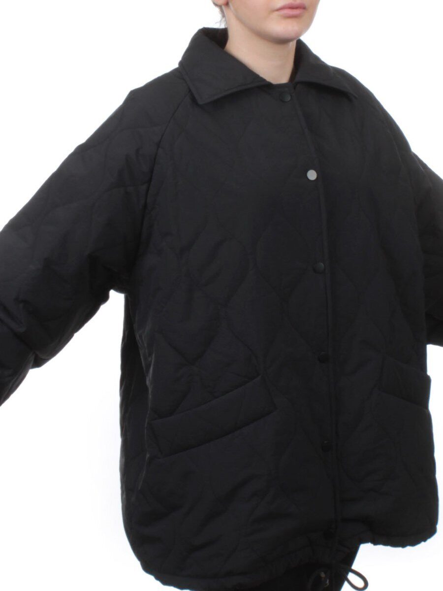 H24-213 BLACK Куртка демисезонная женская (100 гр. синтепон)