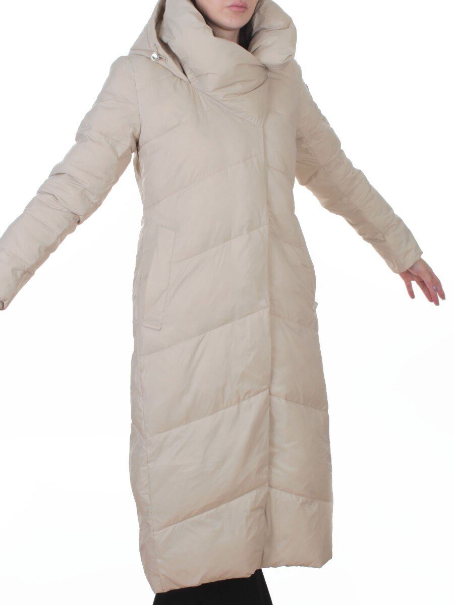 3067 BEIGE Пальто пуховое женское (утиный пух)