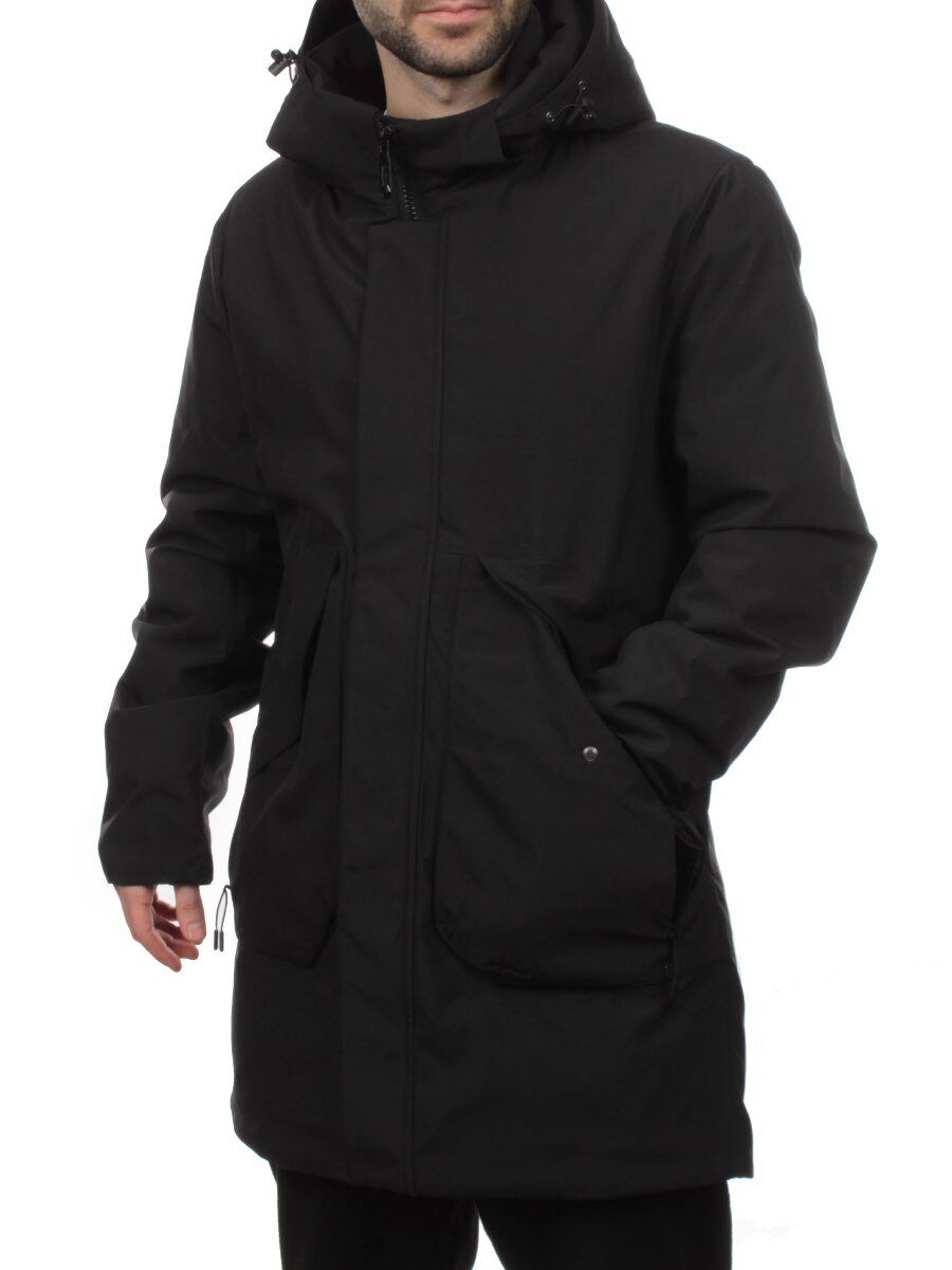 2180 BLACK Куртка мужская зимняя облегченная (130 гр. холлофайбер)