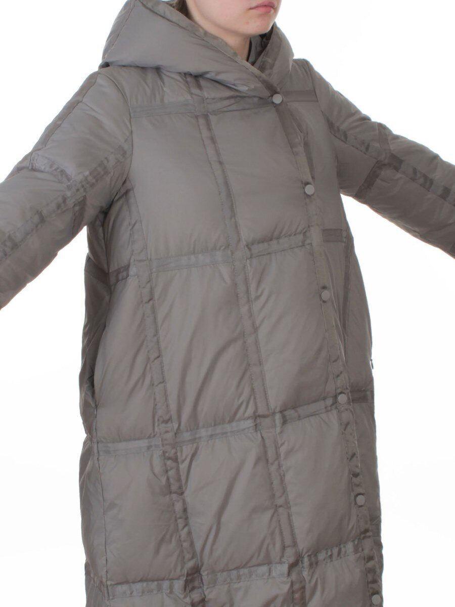 3065 GRAY Пальто пуховое зимнее женское (утиный пух)