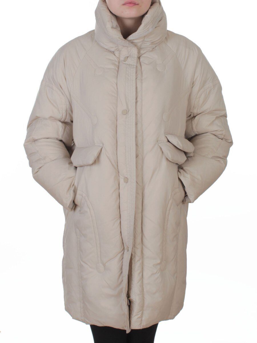 3062 BEIGE Куртка пуховая зимняя женская (утиный пух)