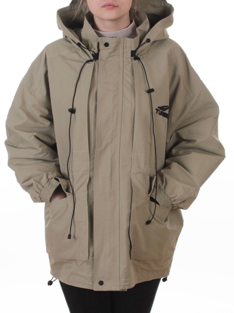 3096 GREY/GREEN Куртка демисезонная женская (100 гр. холлофайбер)