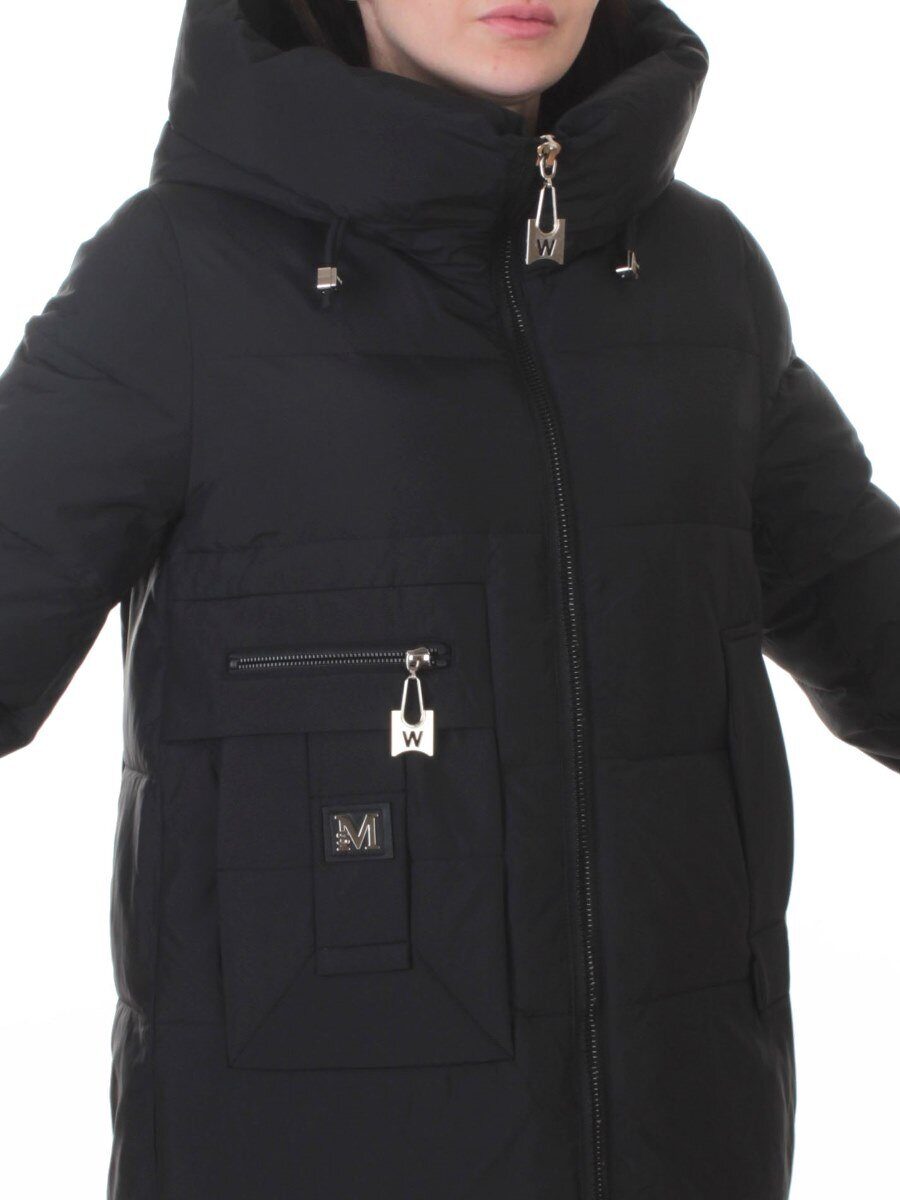 M-M07 BLACK Куртка зимняя женская (150 гр. холлофайбер)