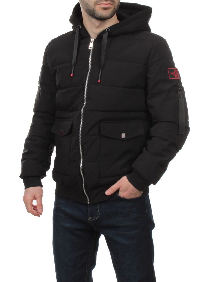 2172 BLACK Куртка мужская зимняя облегченная (150 гр. холлофайбер)
