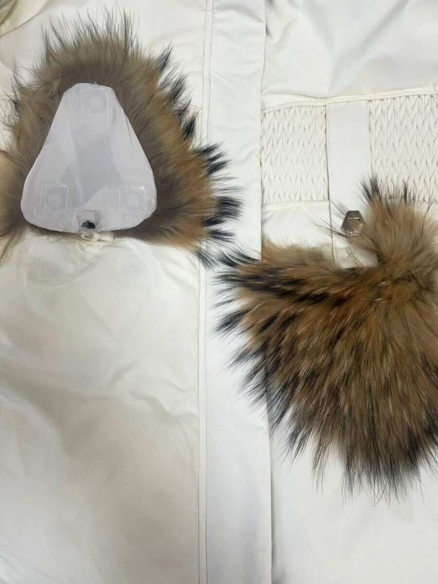 8809 MILK WHITE Куртка зимняя женская (200 гр. холлофайбер)