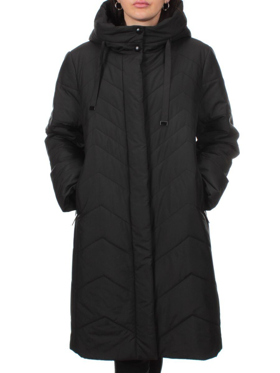 1135 BLACK Пальто зимнее облегченное женское (холлофайбер 150 гр.)