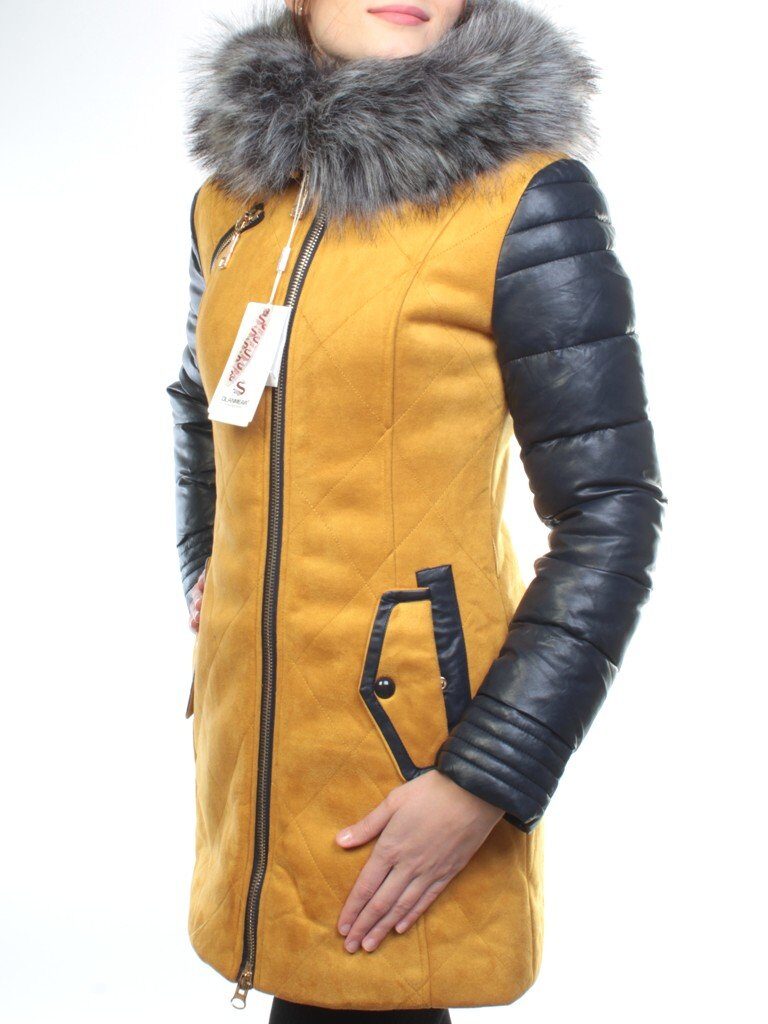 5137 YELLOW Парка женская зимняя (150 гр синтепон, искусственный мех)