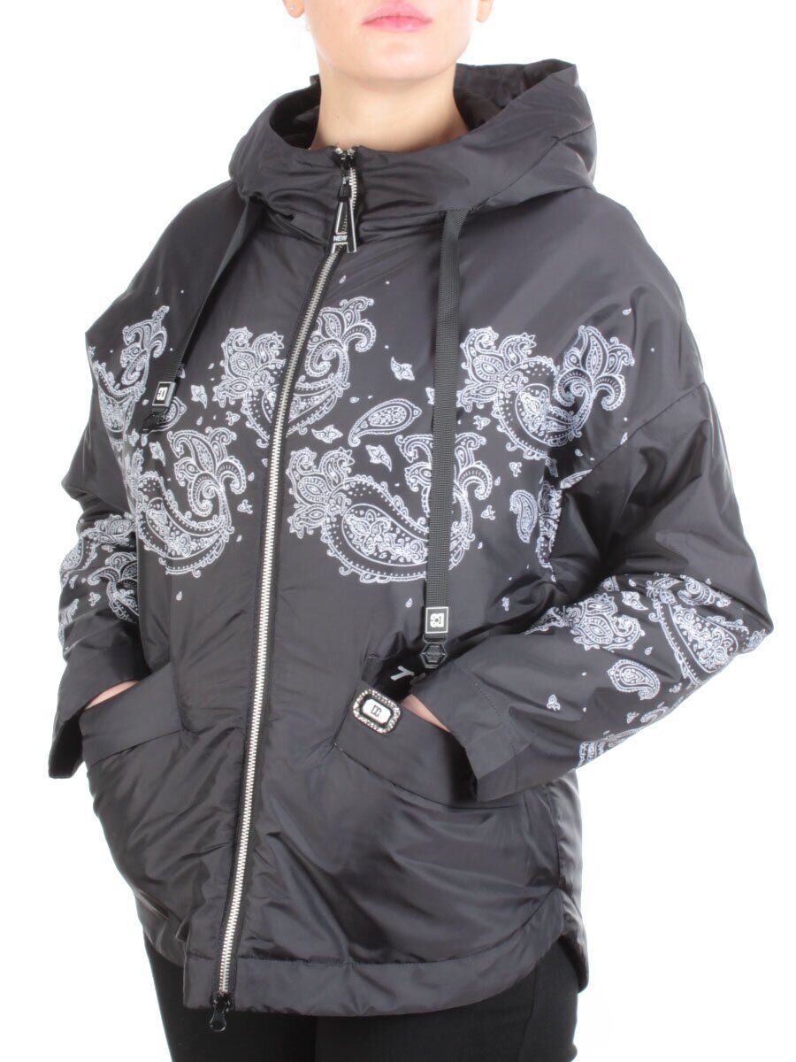 ZW-2312-C BLACK Куртка демисезонная женская BLACK LEOPARD (100 гр.синтепон)