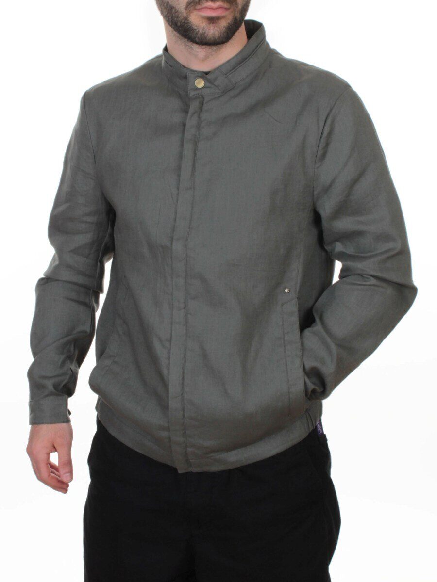 5886 GREY/GREEN Ветровка мужская DSG DONG (100% лён)