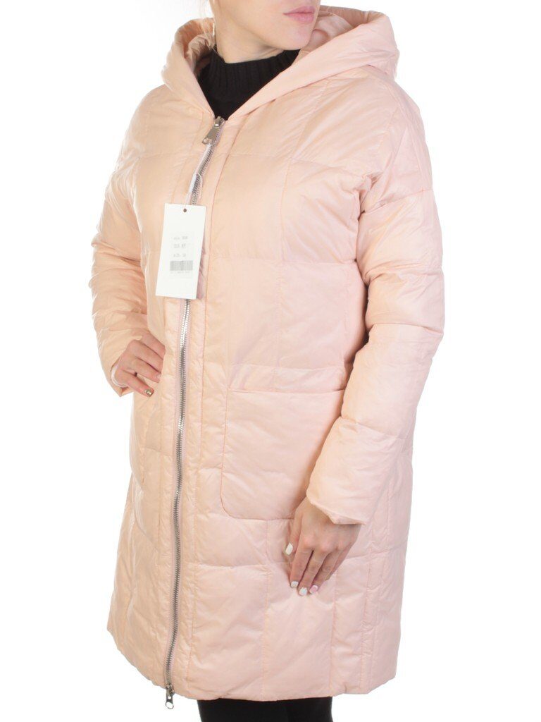 8808 PINK Пальто женское демисезонное (100 гр. синтепон)