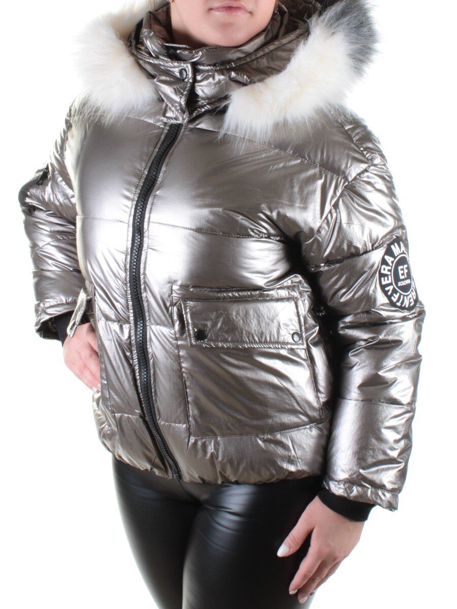 1839 BROWN/SILVER Куртка демисезонная женская LeiBaiYi