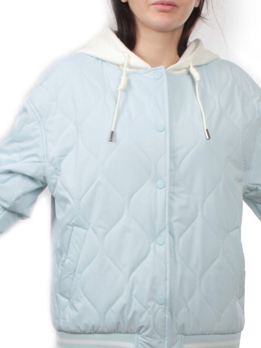 H24-90 LT. BLUE Куртка бомбер демисезонная женская (100 гр. синтепон)