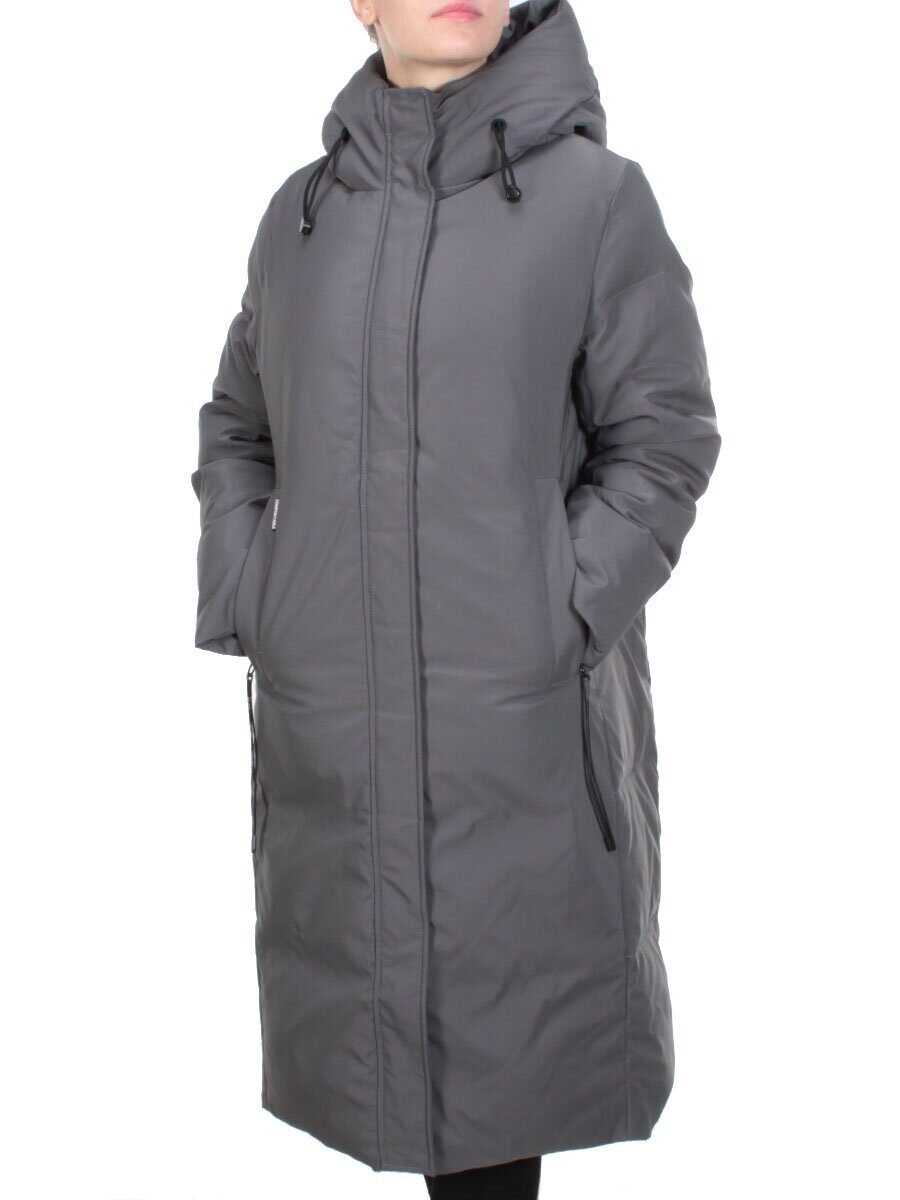 2233 DARK GRAY Пальто женское зимнее AKIDSEFRS (200 гр. холлофайбера)