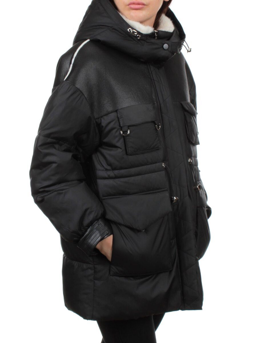 338-X01BLACK Куртка зимняя женская (200 гр. холлофайбер)