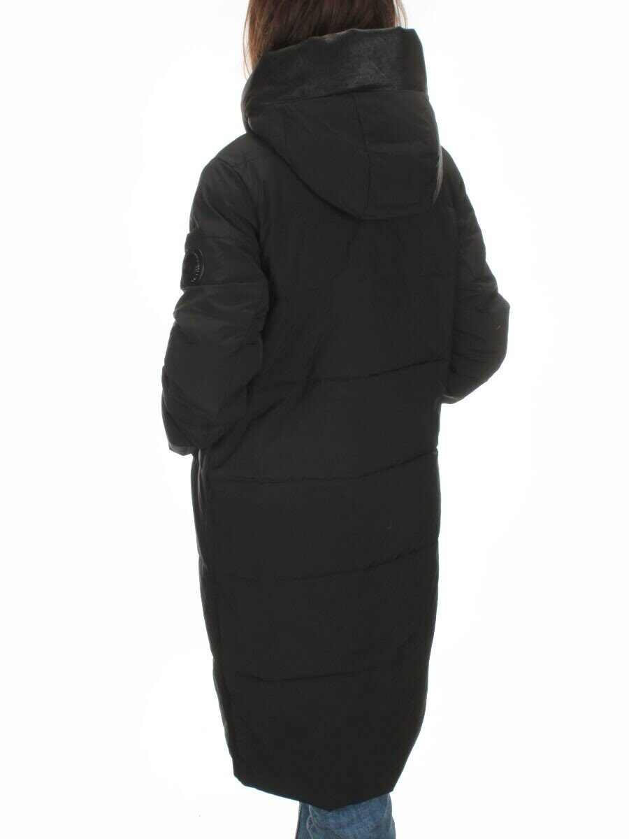 C1046 BLACK Пальто зимнее женское (200 гр. холлофайбер)