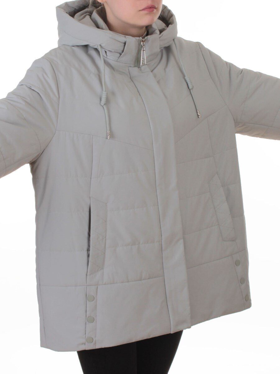B-552 LT. GREY Куртка демисезонная женская (100 гр. холлофайбер)