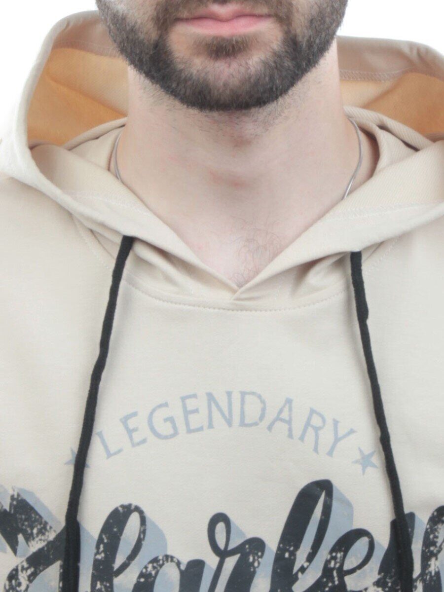 11031 BEIGE Толстовка мужская (75% хлопок, 20% полиэстер, 5% спандекс)