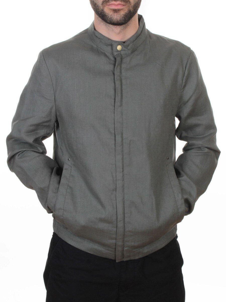 5886 GREY/GREEN Ветровка мужская DSG DONG (100% лён)