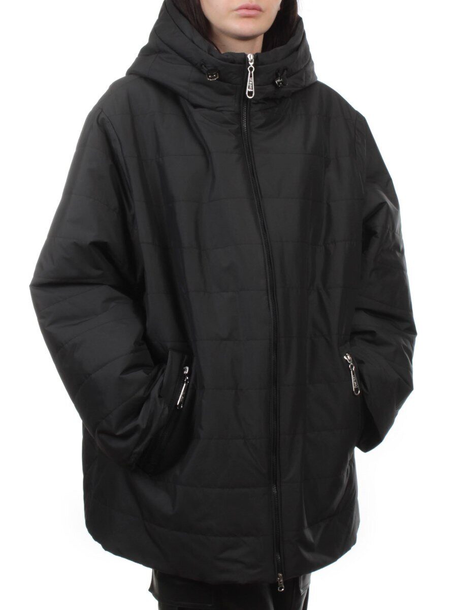 F-801 BLACK Куртка демисезонная женская (100 гр. холлофайбер)