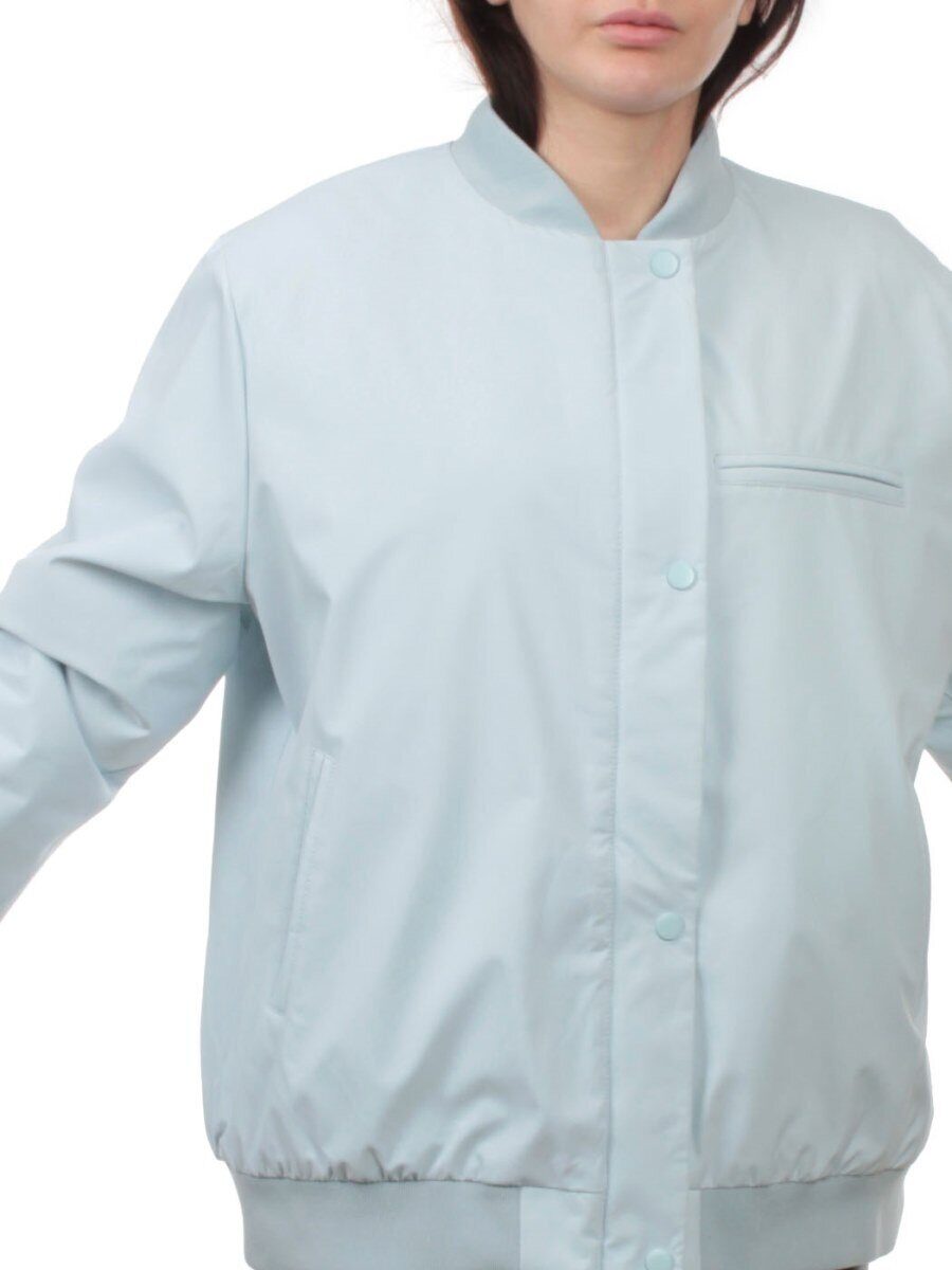 H24-608 LT. BLUE Куртка бомбер демисезонная женская (100 гр. синтепон)